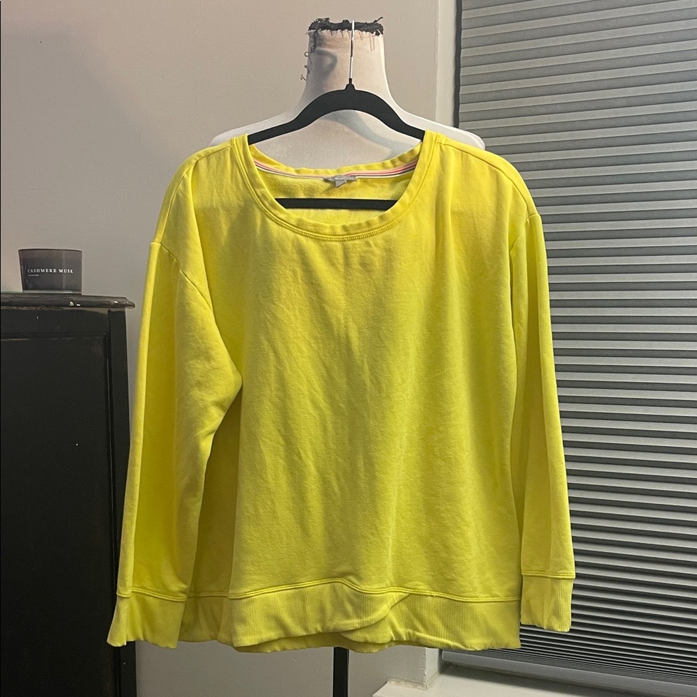 T by Talbots Lime Green Sweatshirt with Red Interior